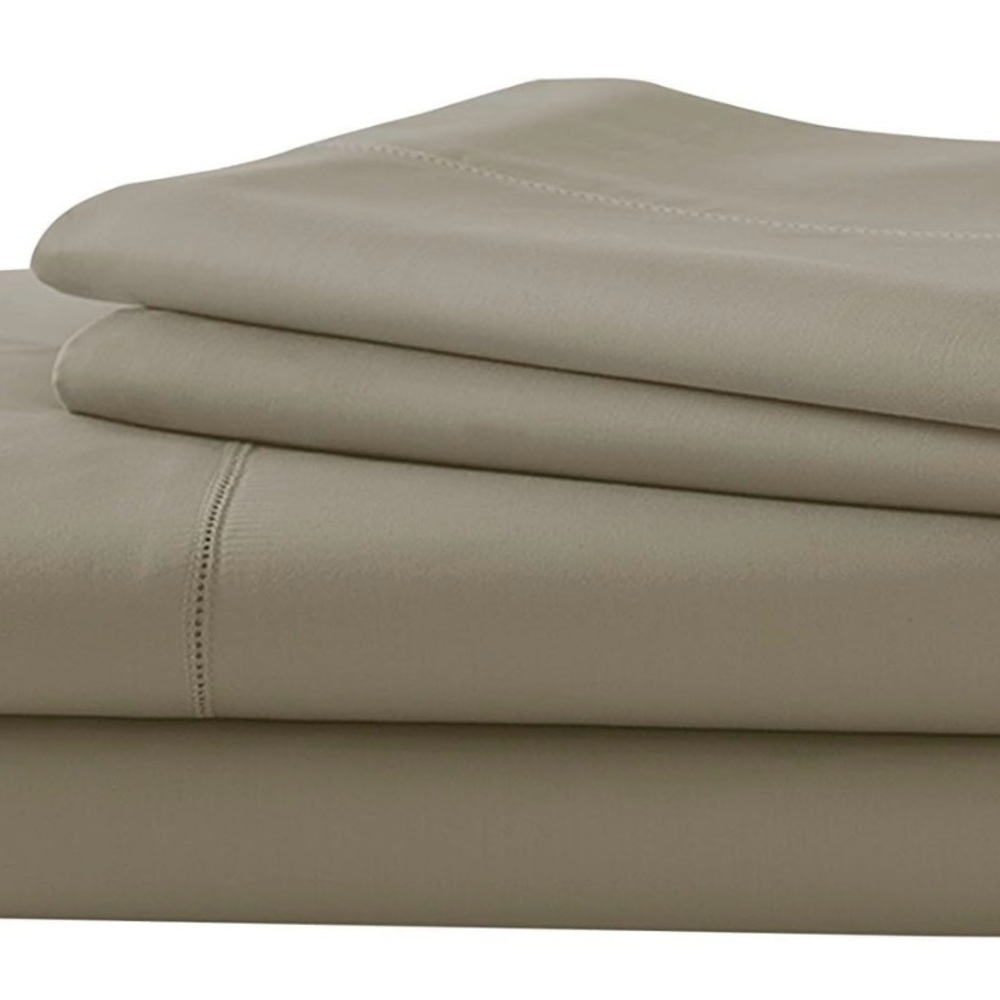 Amrapur King Size 4 Piece Sheet Set Taupe 10600SSG-TPE-KG